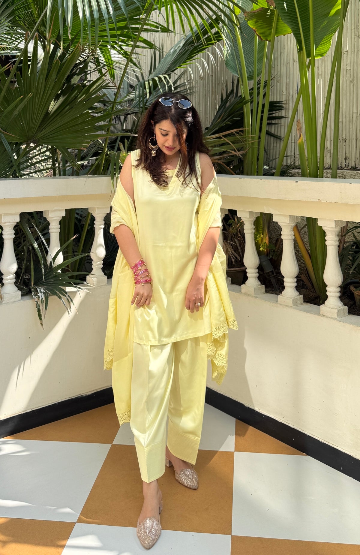 Mahira Butter Yellow Farshi Suit Set