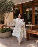 Rida White Floral Embroidered Suit Set