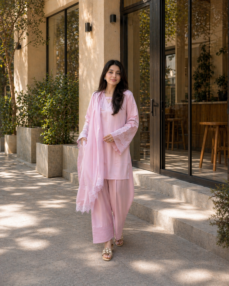 Mahira Rose Pink Farshi Suit Set