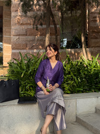 Mehr Plum Grey Co-ord Set