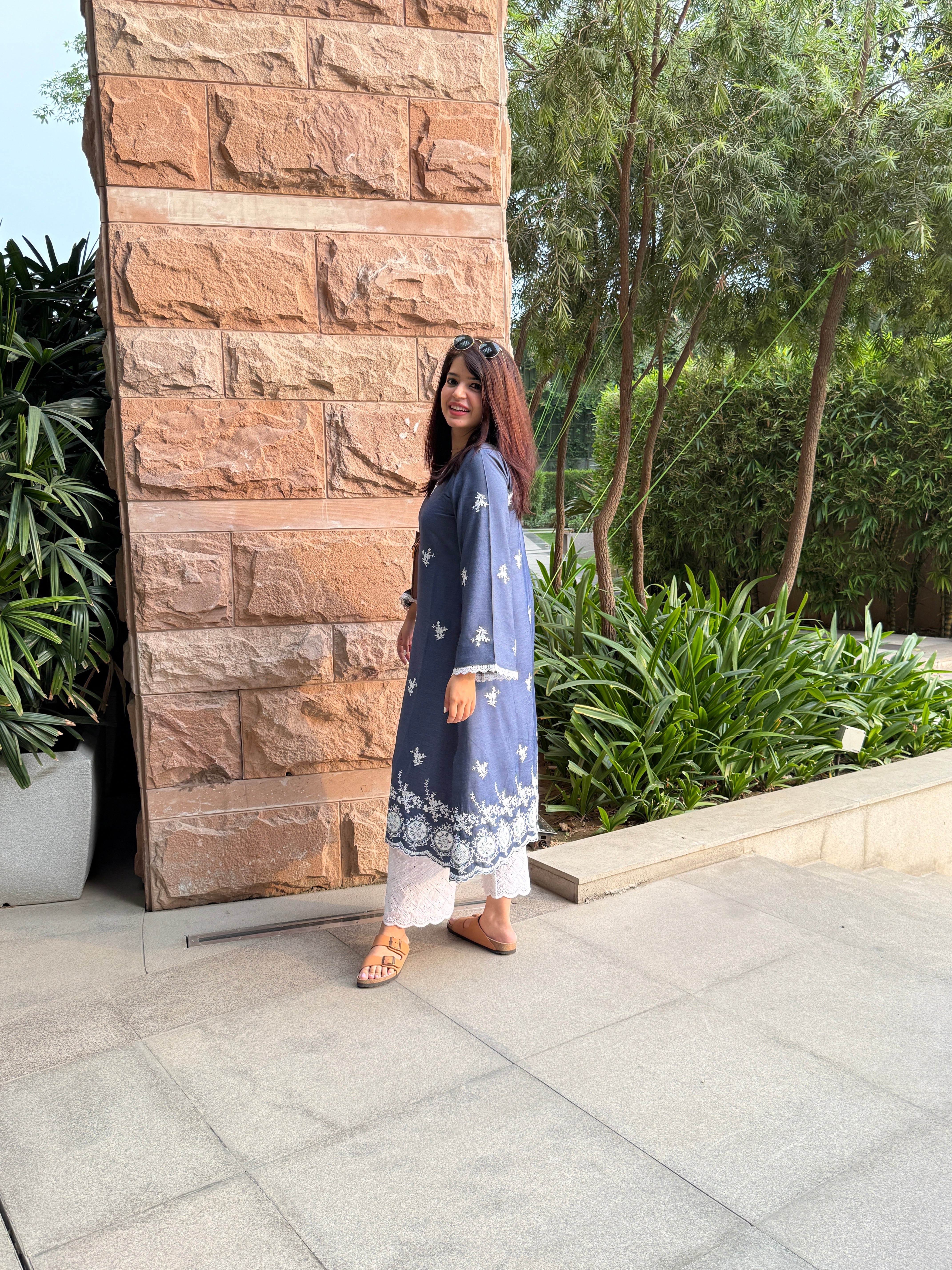 Neelam Dark Blue Denim Kurta
