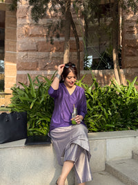 Mehr Plum Grey Co-ord Set