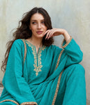 Adaa Turquoise Green Suit Set with Dupatta