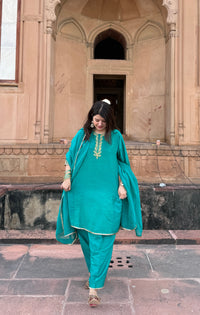 Adaa Turquoise Green Suit Set with Dupatta