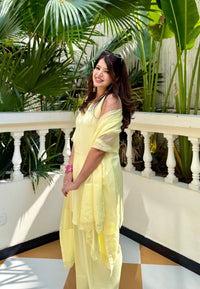 Mahira Butter Yellow Farshi Suit Set