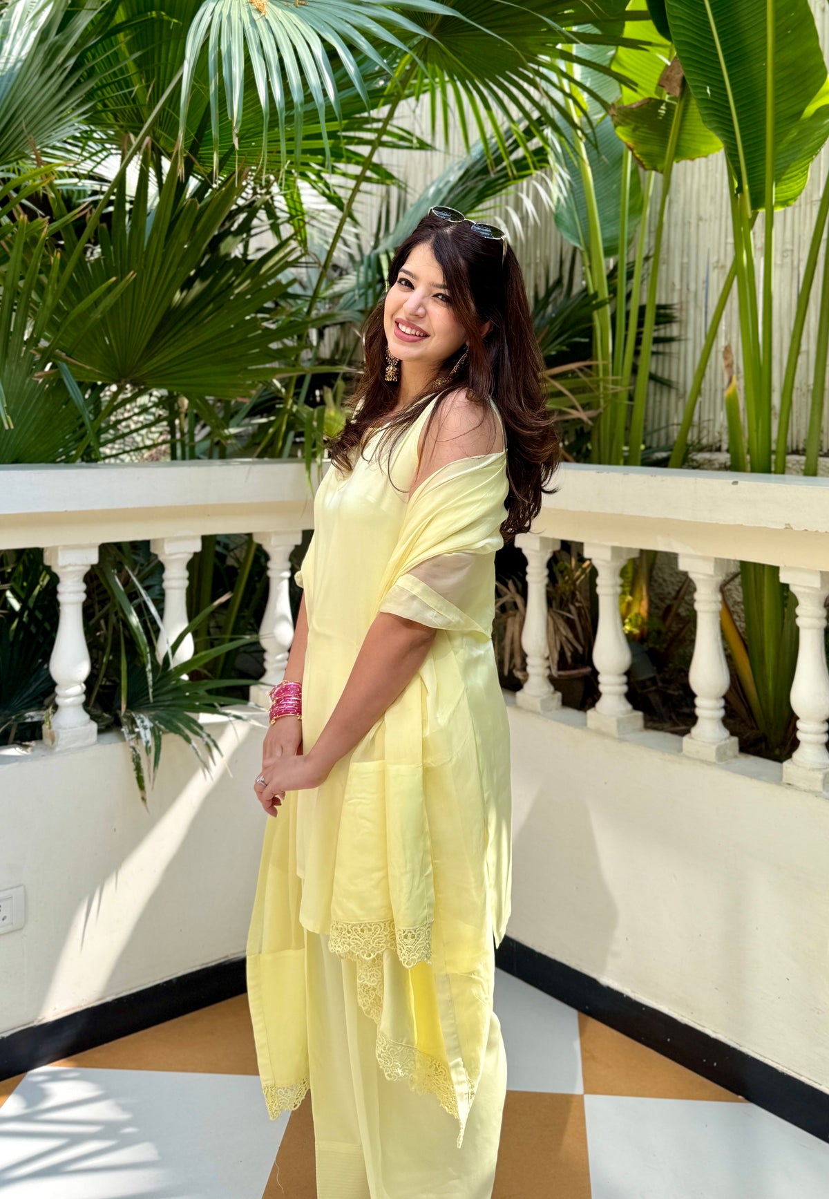 Mahira Butter Yellow Farshi Suit Set