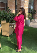 Zeba Rani Pink Coord Set In Dola Silk Fabric