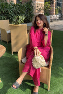 Zeba Rani Pink Coord Set In Dola Silk Fabric