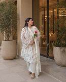 Rida White Floral Embroidered Suit Set