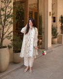 Rida White Floral Embroidered Suit Set