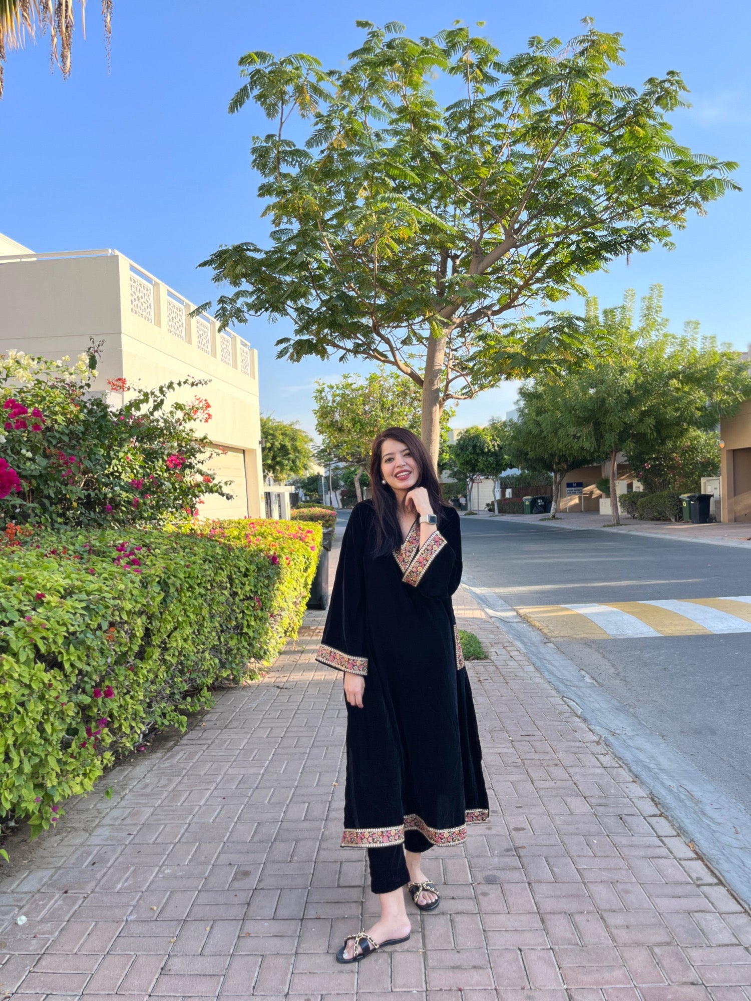 Firdaus Black Velvet Set