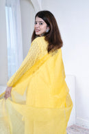 Aafreen Yellow Kurta Set with Organza Dupatta